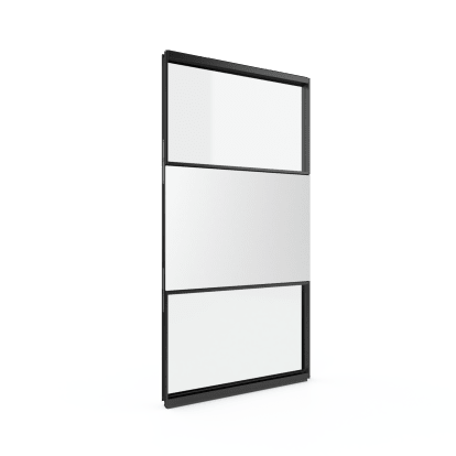Modular Wall System made up of solid wall and glass wall components