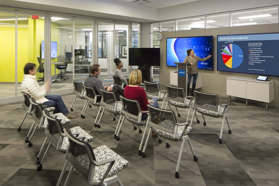 College training center built with pre-made glass walls