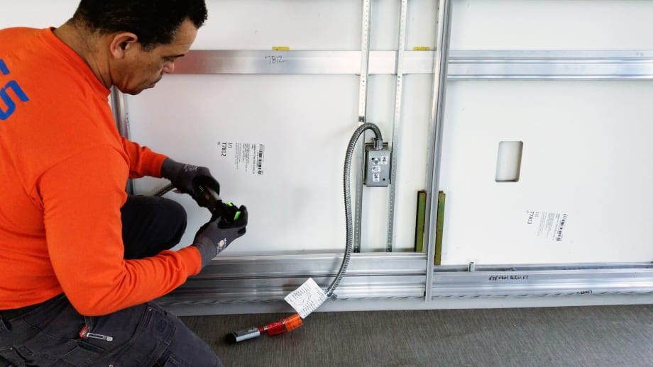 Image of a modular electric system being installed