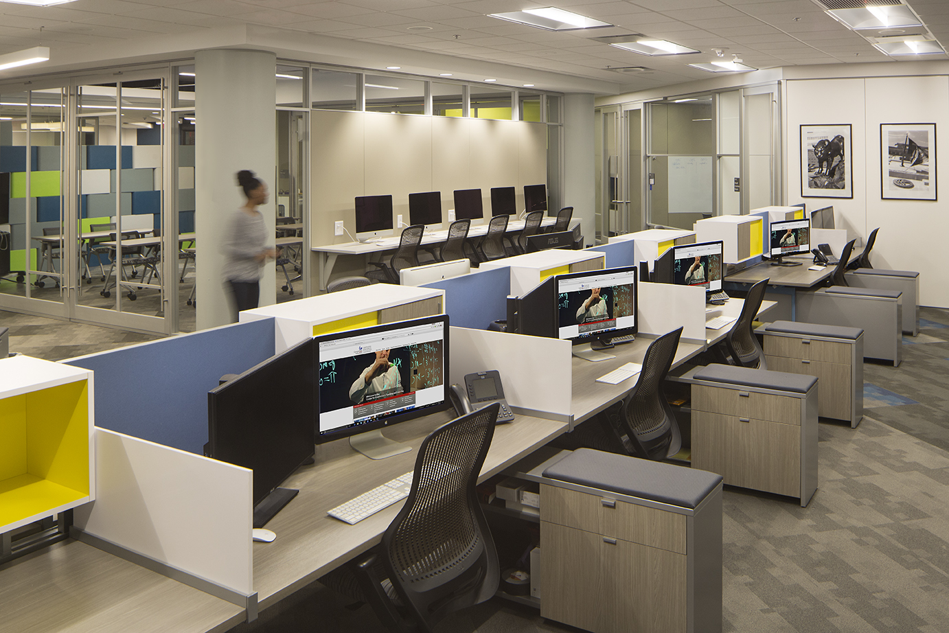 College study area with open floor plan