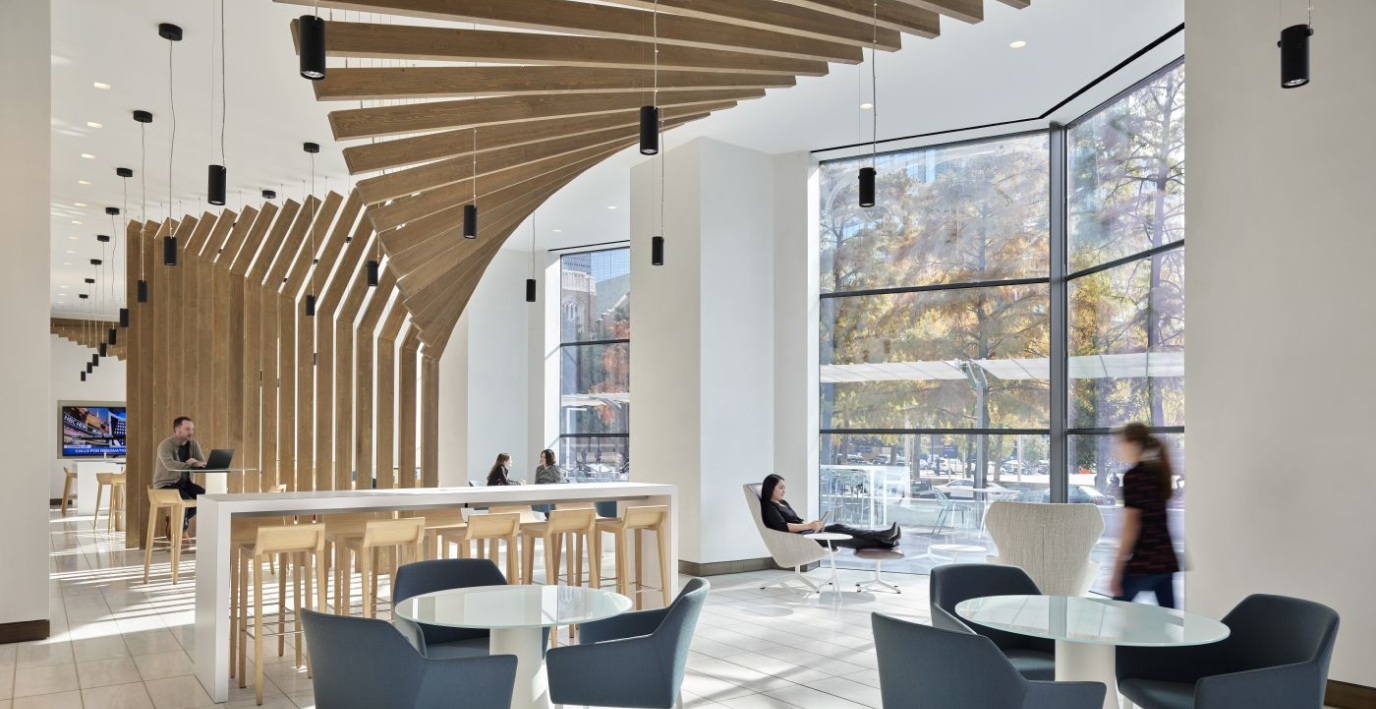 People sitting around a room working