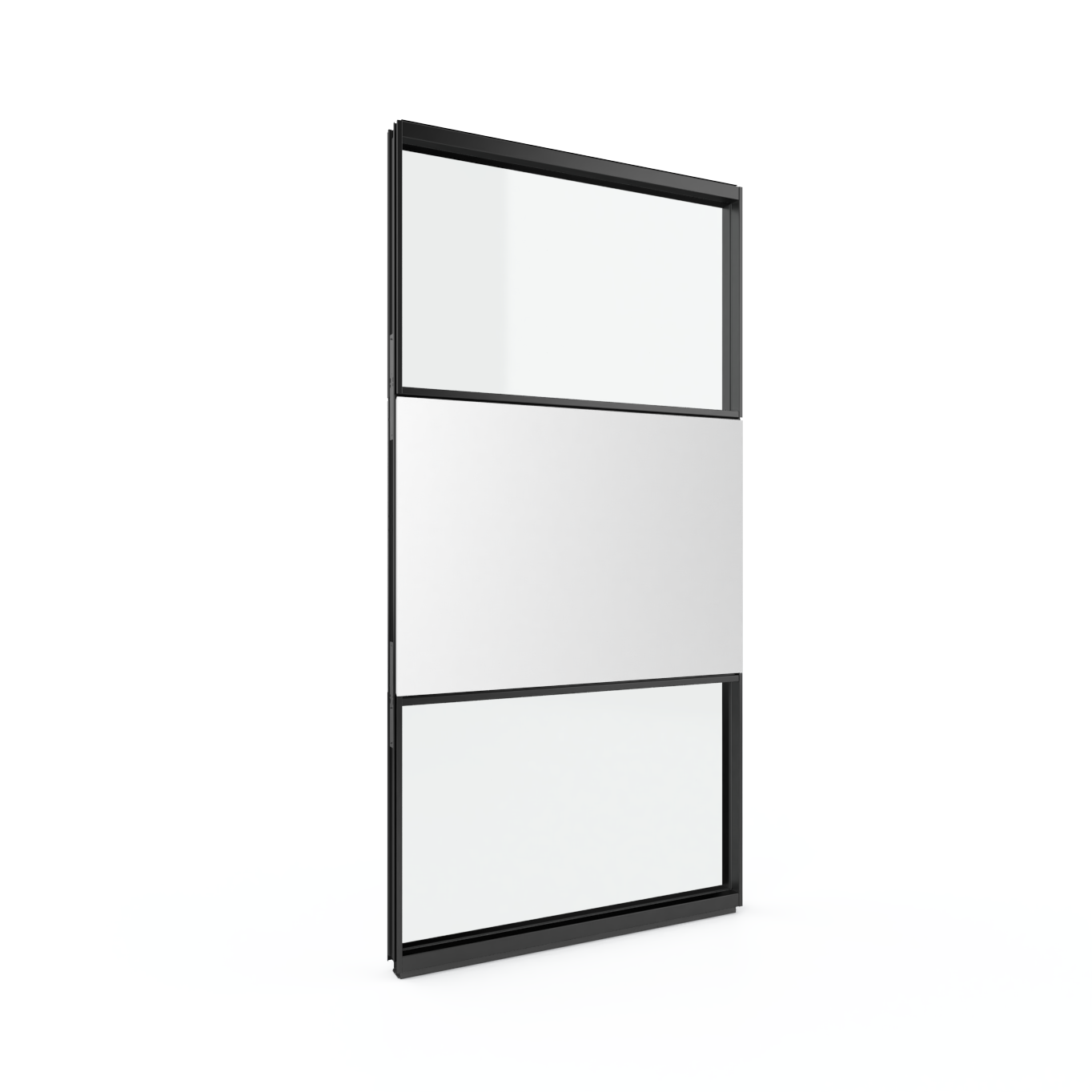 Modular Wall System made up of solid wall and glass wall components