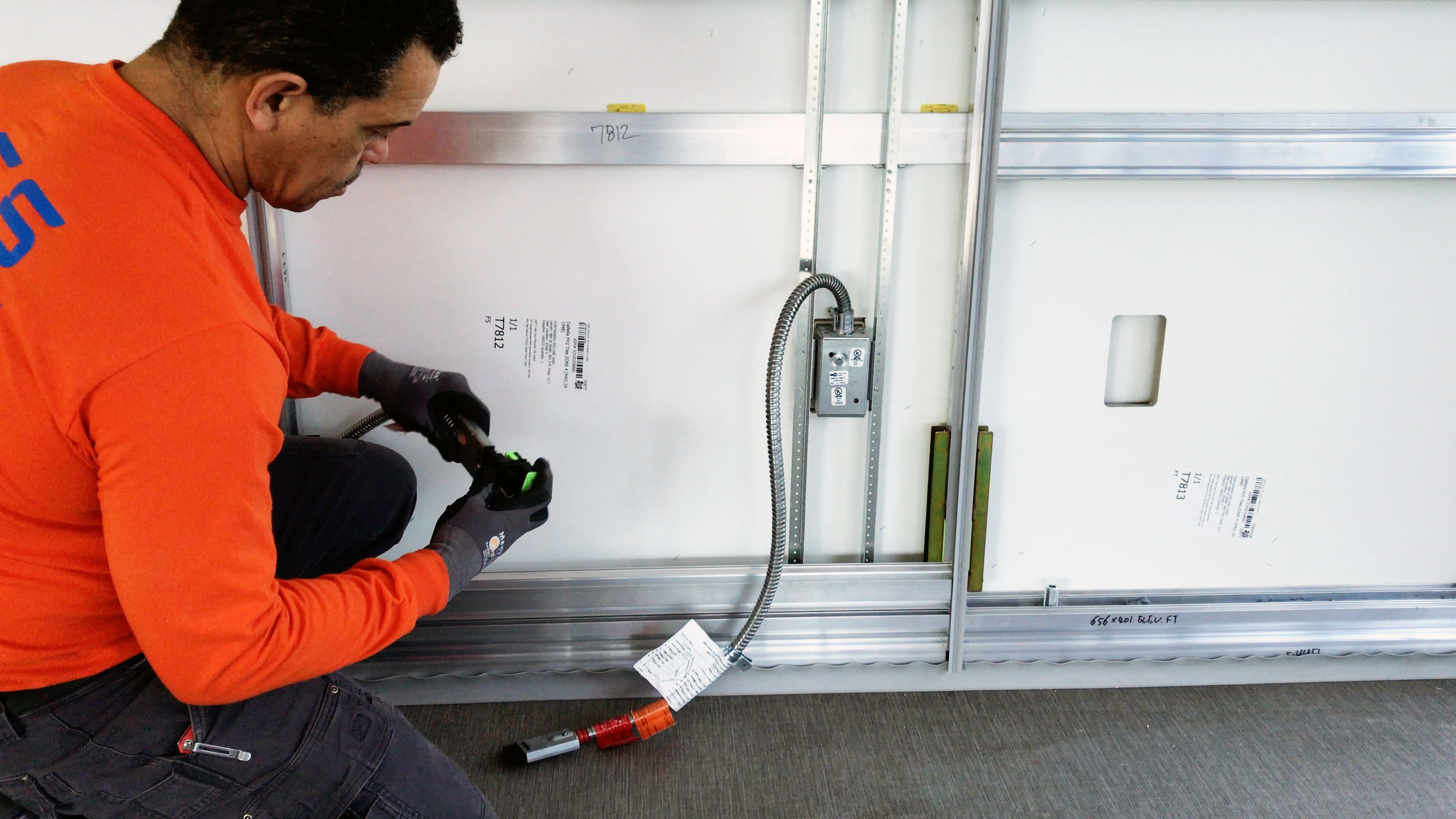 Image of a modular electric system being installed